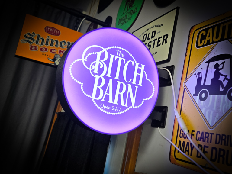 Bitch Barn Round Lightbox